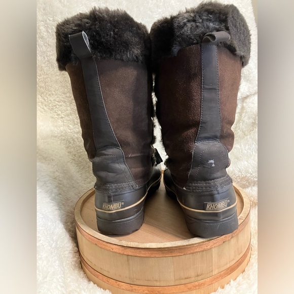 Khombu  Waterproof Winter Snow Boots Mid Calf Brown Lace-Up Size 11 - Picture 4 of 11